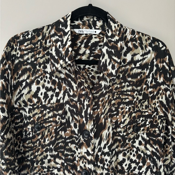 Zara Leopard Midi Dress, Size M - Picture 7 of 9